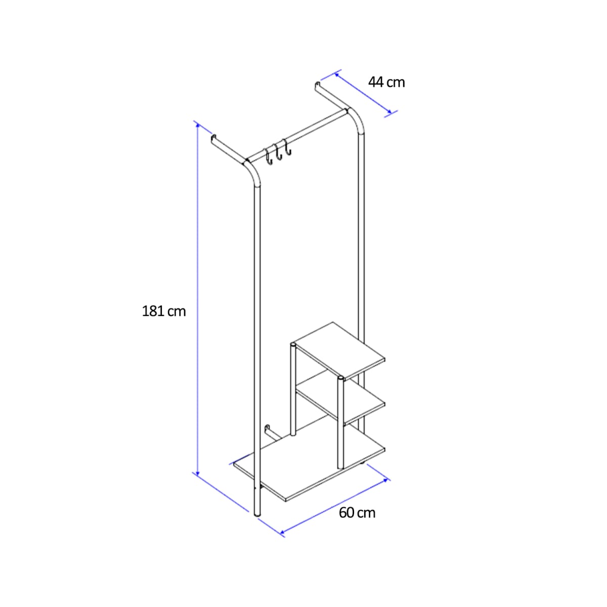 Mueble Multiuso Connect - Noce / Oro Envejecido - Imagen 3