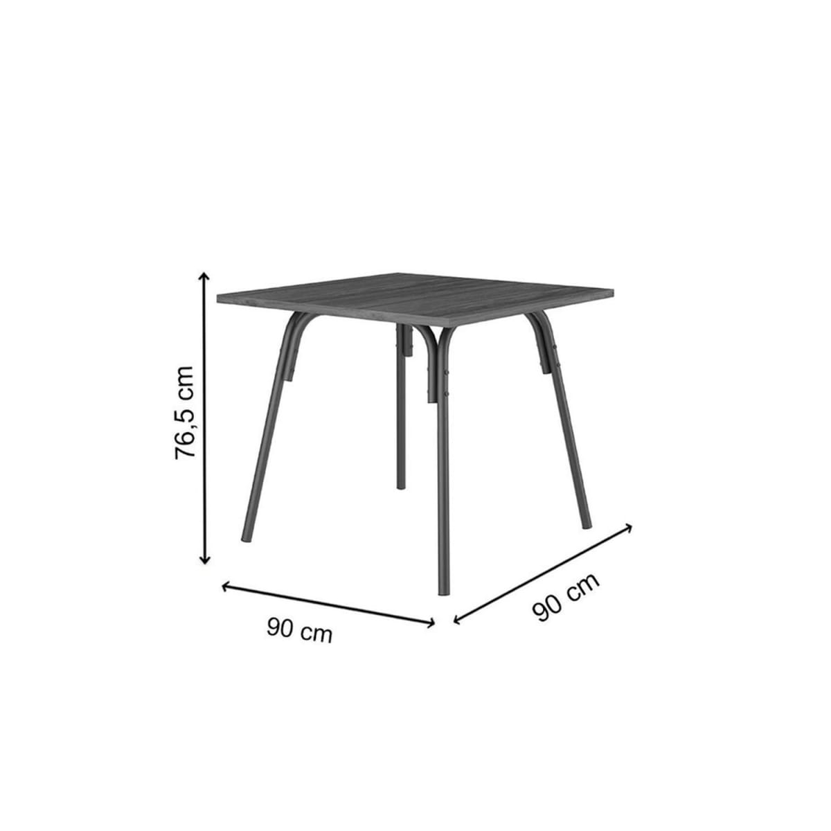 Mesa 90x90 Design - Legno / Negro - Imagen 3