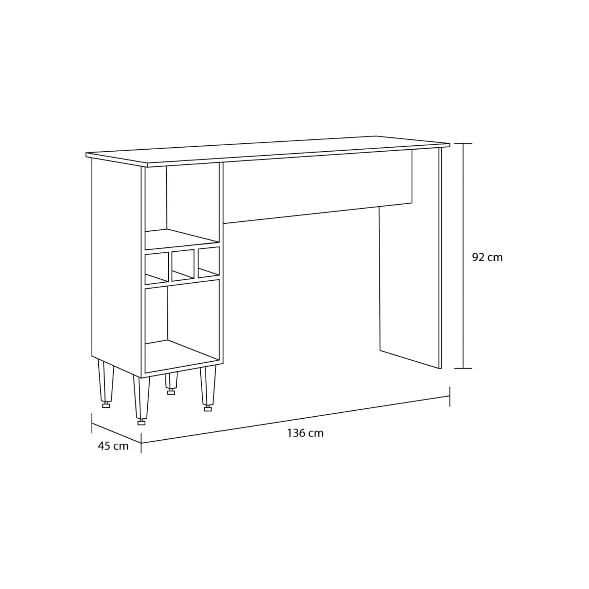 Mesa Comedor de Diario Hoga - Blanco - Imagen 3