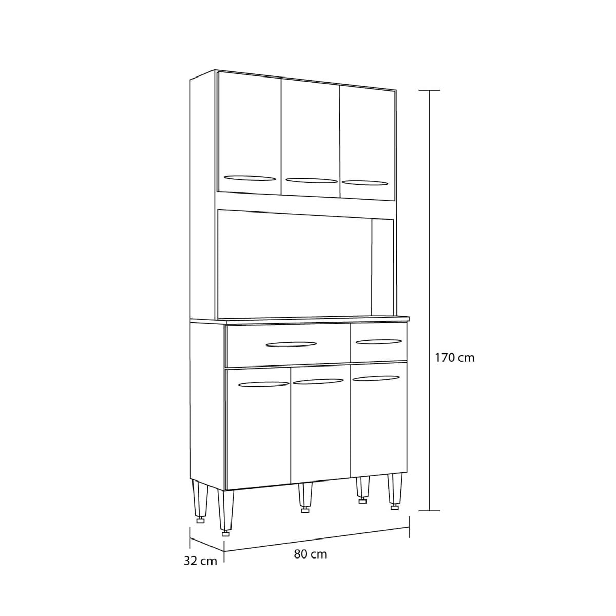 Mueble Organizador De Cocina 6 Puertas Hoga - Blanco - Imagen 2