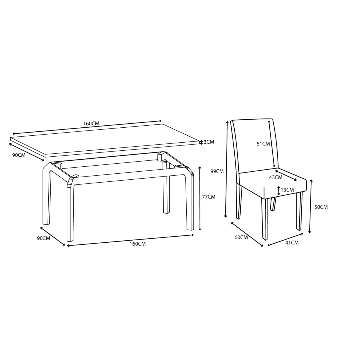 Juego de Comedor Louro - Negro / Canela - Imagen 3