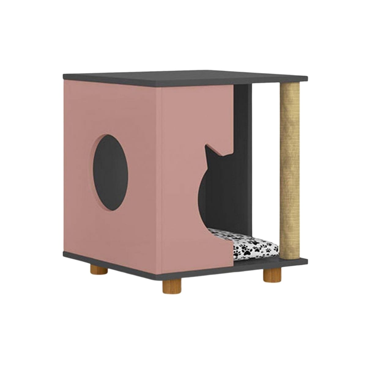 Mesa Lateral Mascota Cat Persa - Grafito / Rosa - Imagen 2