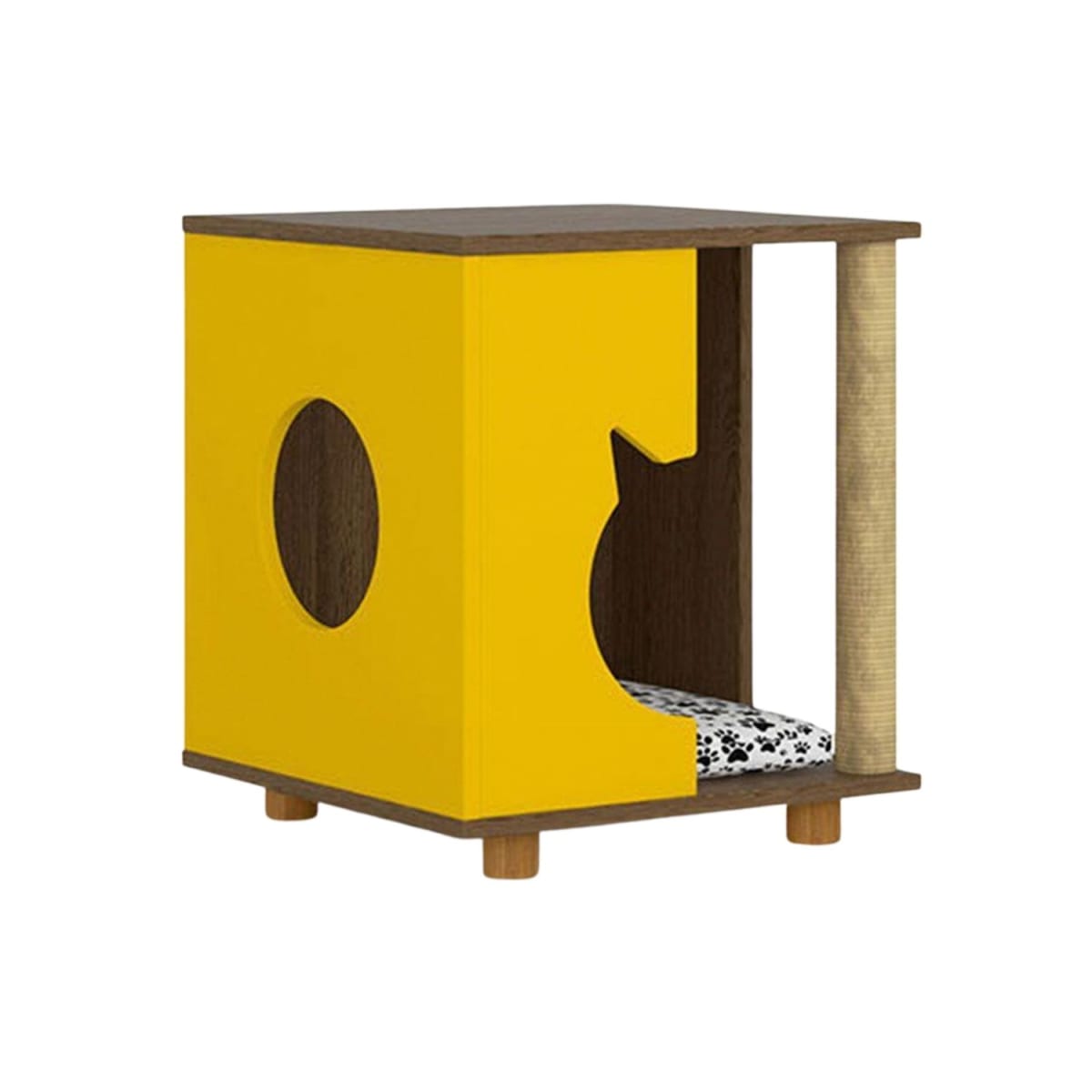 Mesa Lateral Mascota Cat Persa - Rustico / Amarillo - Imagen 2