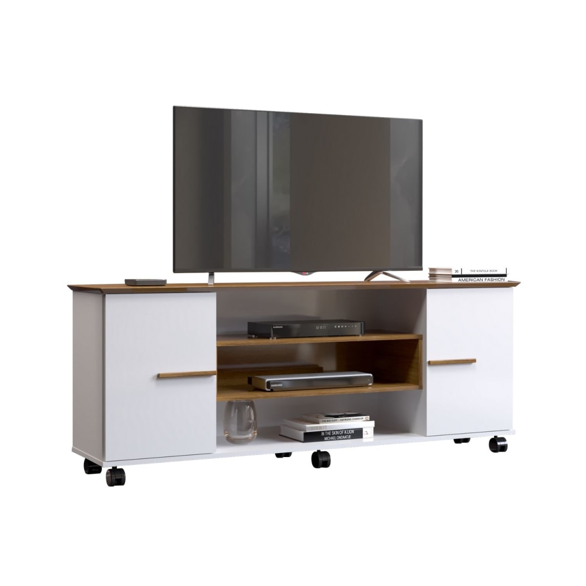 Rack Tv 65" Odeon - Canela / Blanco - Imagen 2