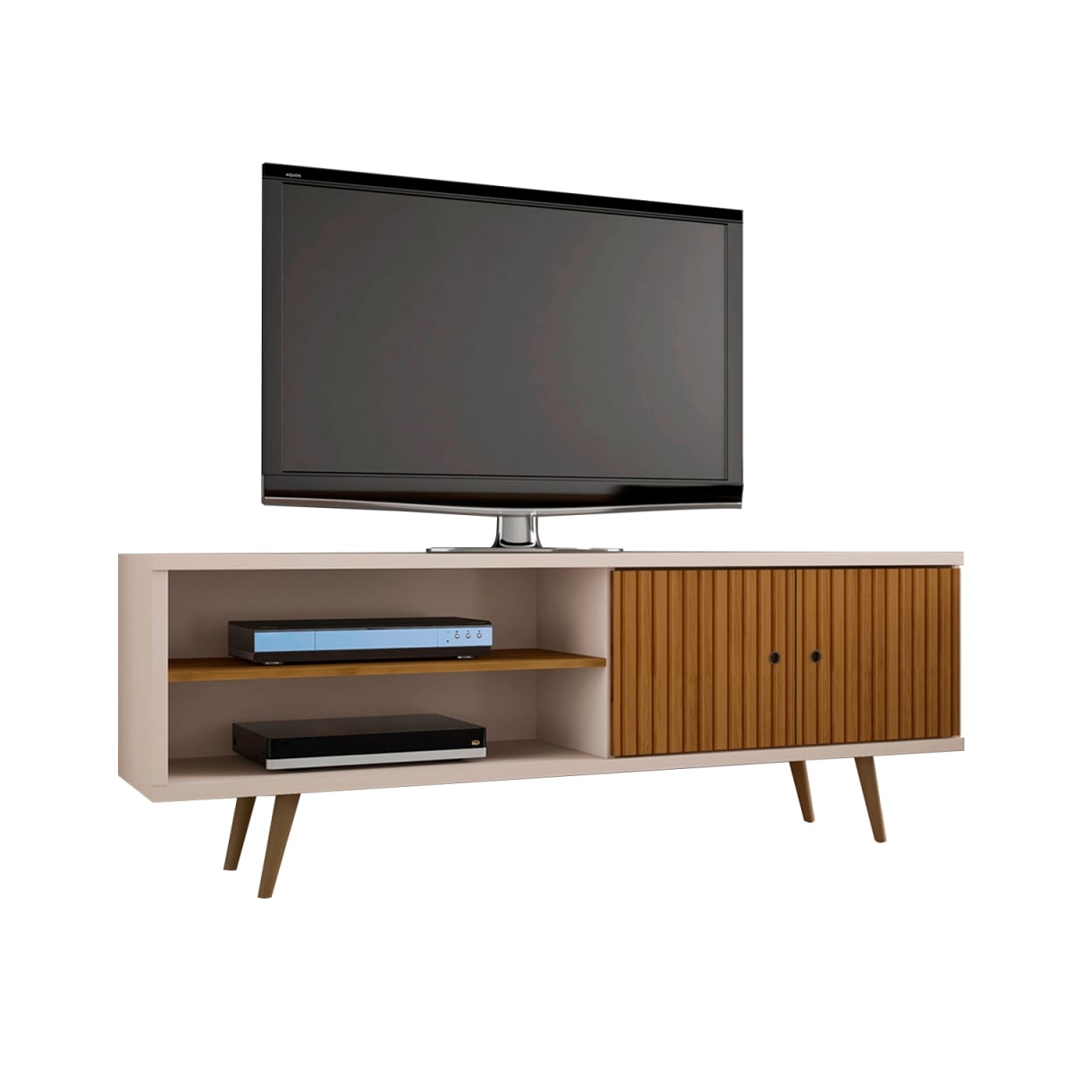 Rack Tv 70" Onix - Blanco Invierno / Canela / Ripado - Imagen 2