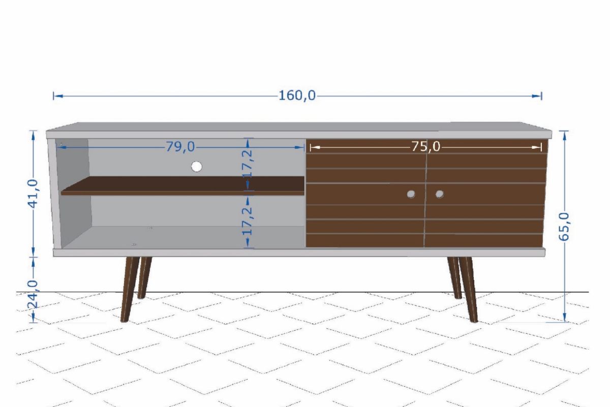 Rack Tv 70" Onix - Canela / Blanco Invierno - Imagen 3