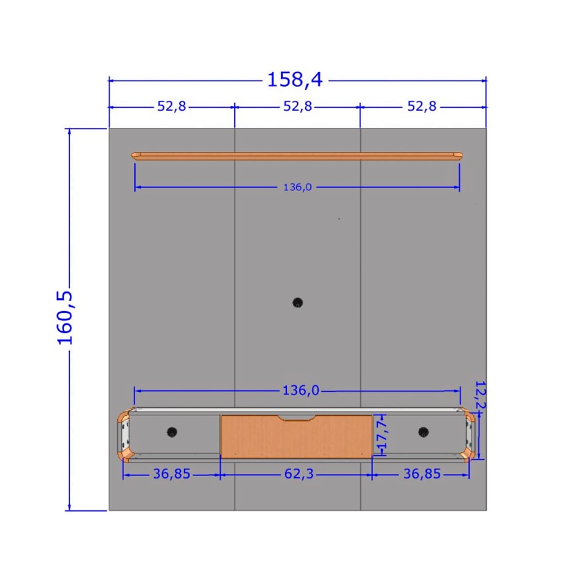 Panel Rack Tv 65" Lisboa - Negro / Canela - Imagen 4