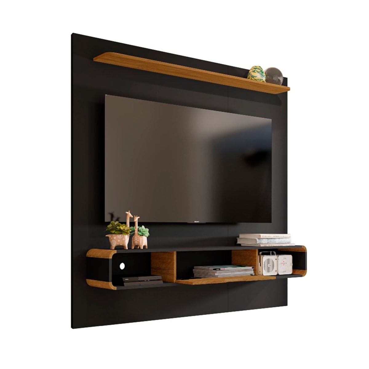 Panel Rack Tv 65" Lisboa - Negro / Canela - Imagen 3