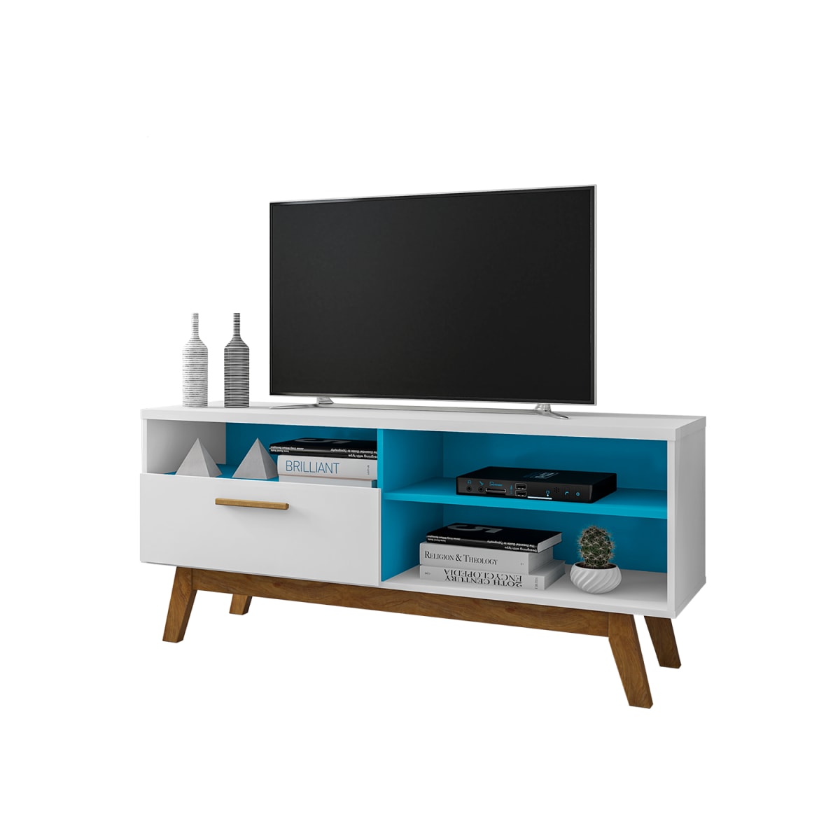 Rack Tv 55" Paladio - Blanco / Azul - Imagen 2