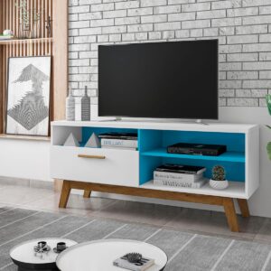 Rack Tv 55" Paladio - Blanco / Azul