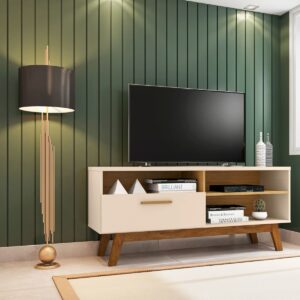 Rack Tv 55" Paladio - Blanco Invierno / Canela
