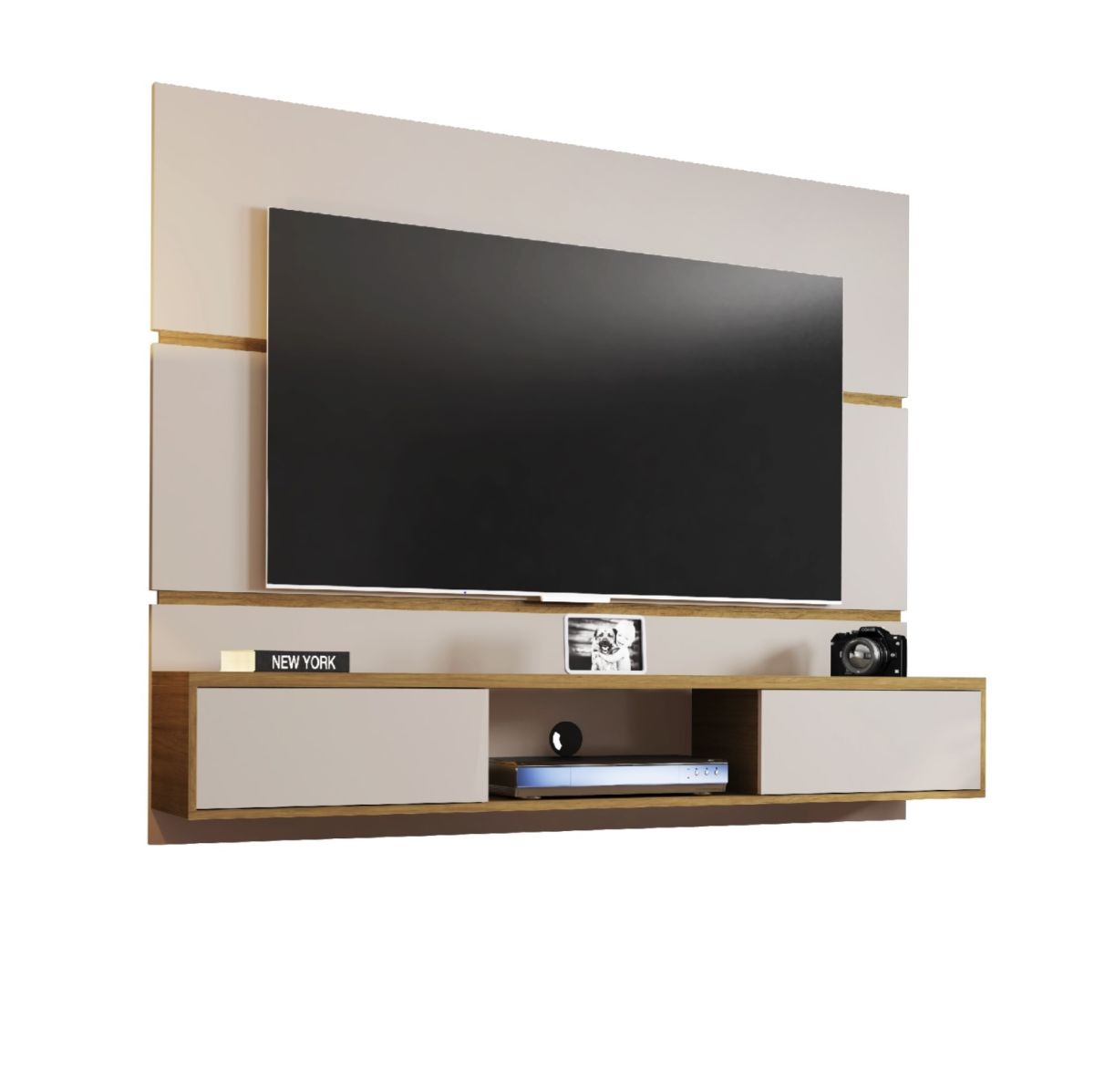 Panel Ámbar Tv 65" - Blanco Invierno / Canela - Imagen 2