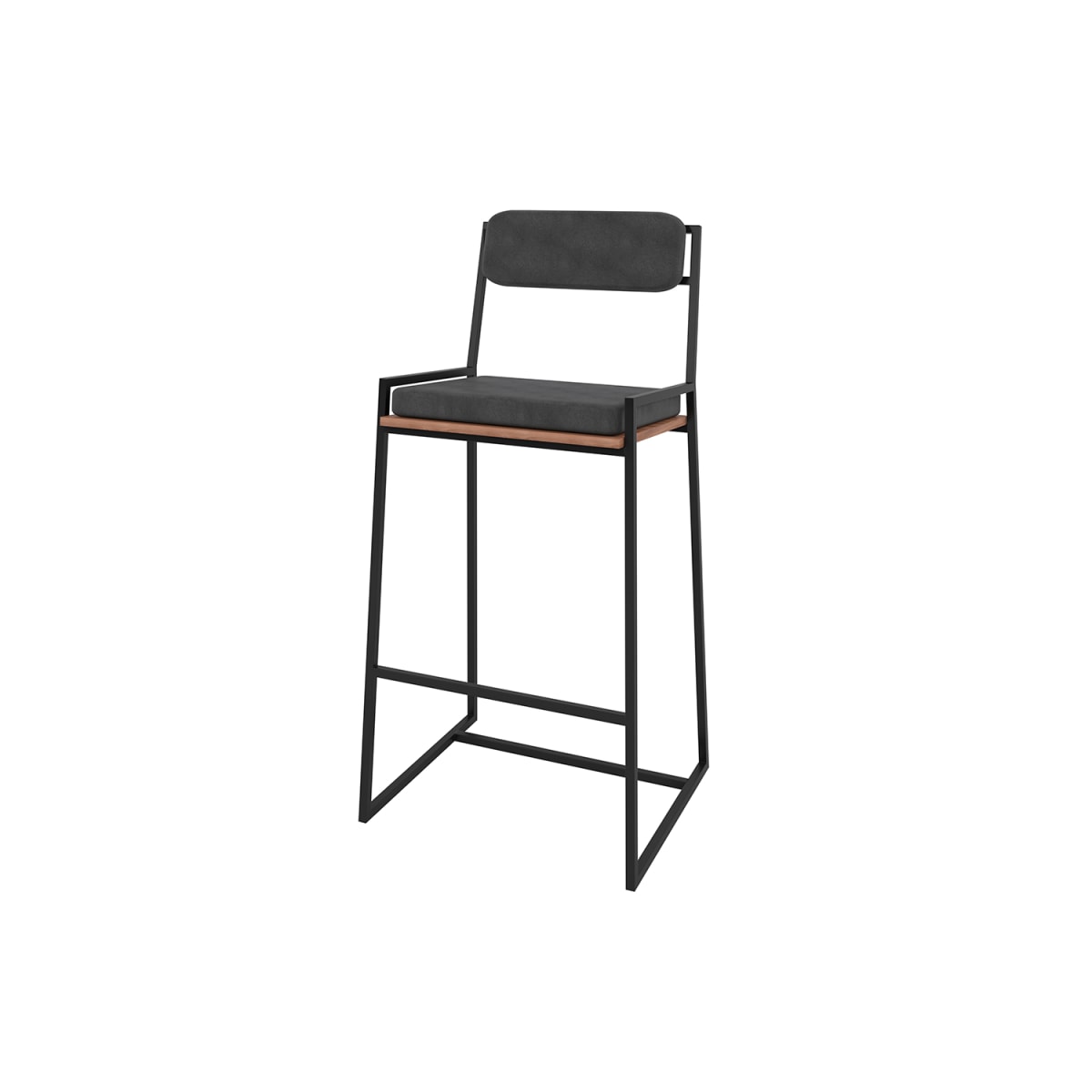 Taburete Harlem - Negro / Castaño - Imagen 2