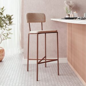 Taburete Frame - Oro Envejecido / Mocca