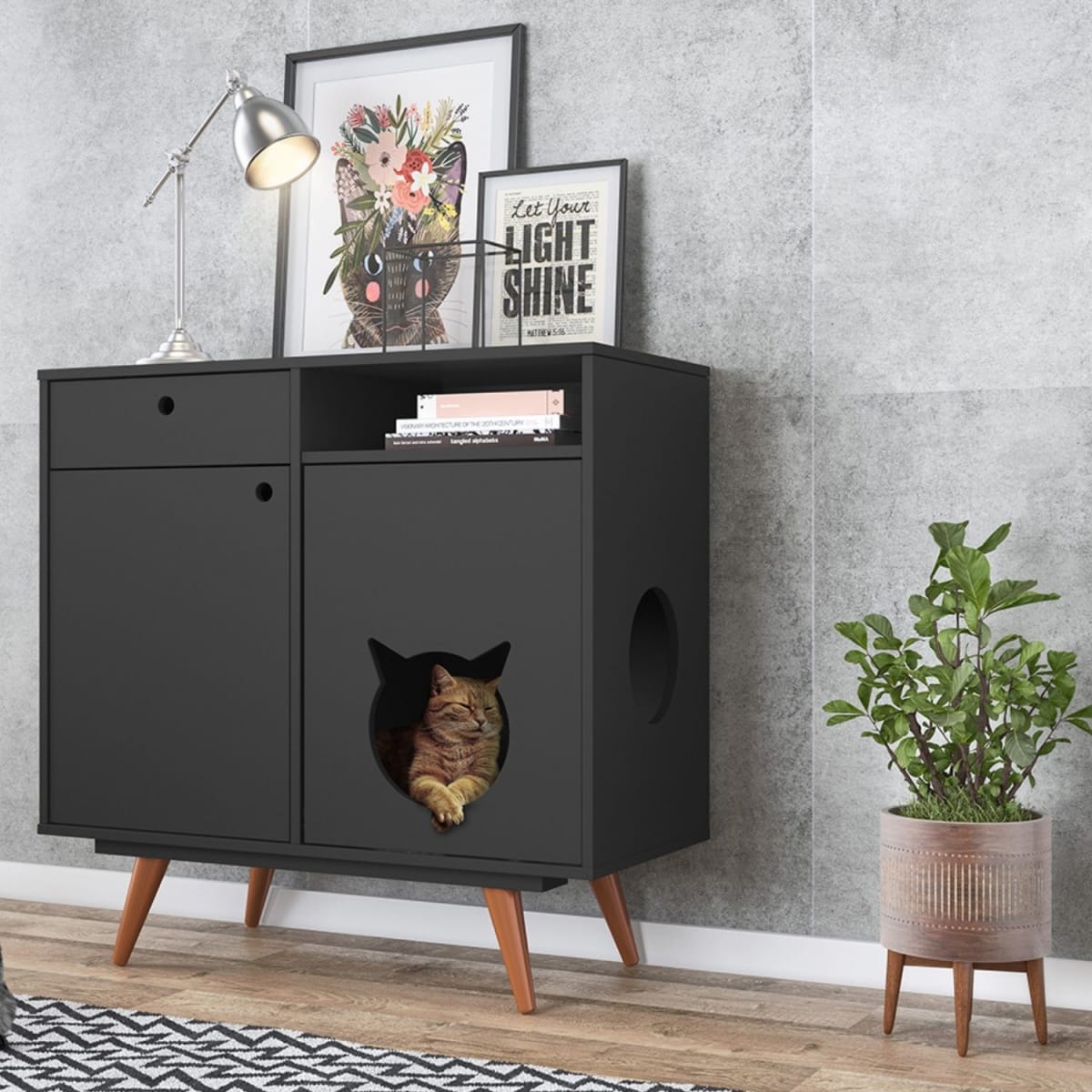 Aparador Retro Mascota Cat - Negro