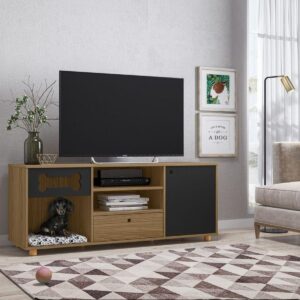 Rack Tv 60" Mascota Dog Roxy - Miel / Negro