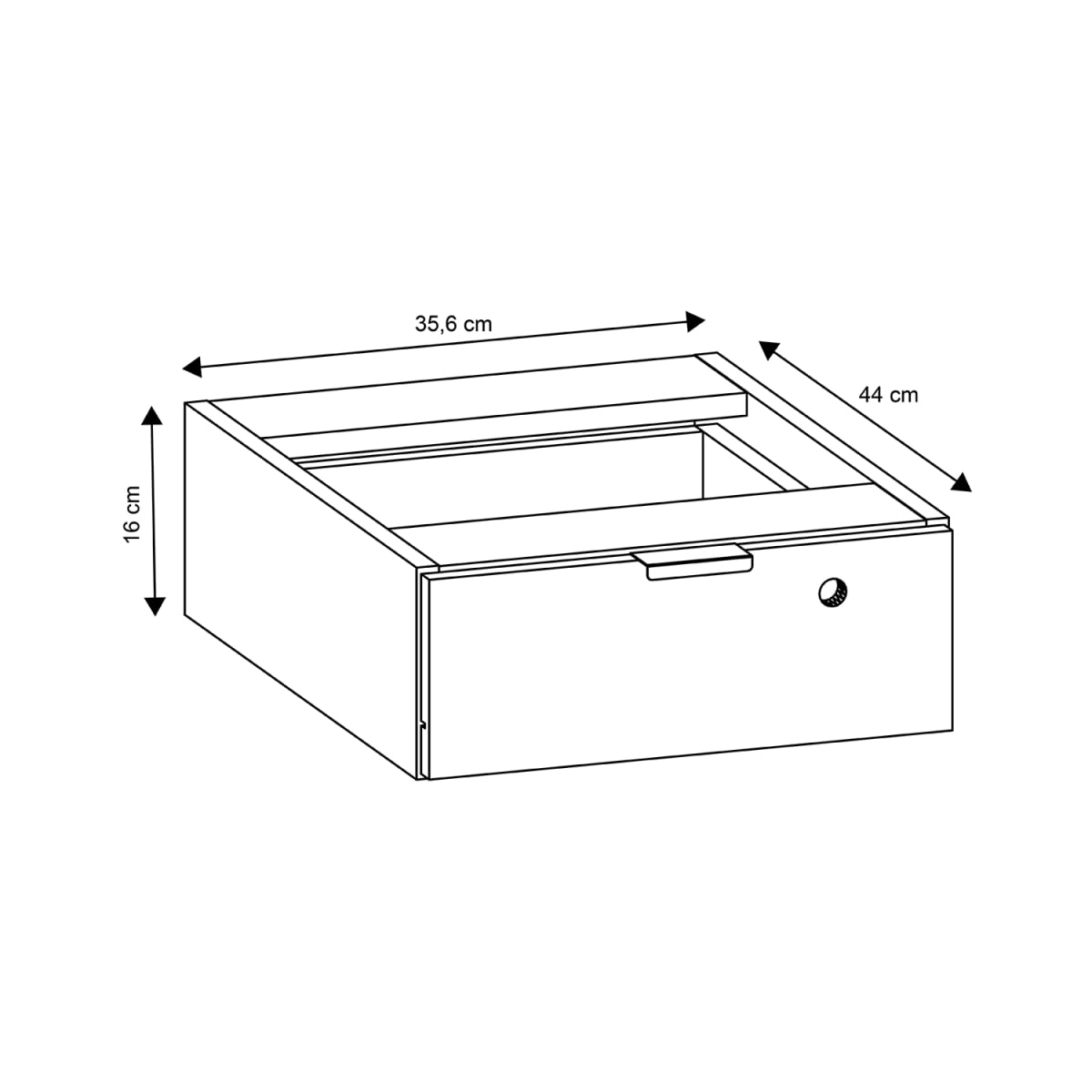 Cajón para Escritorio Office con Llave - Castaño - Imagen 3