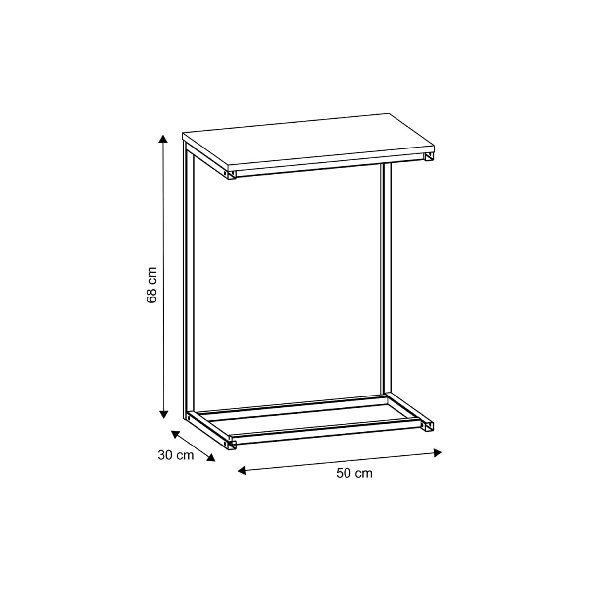 Mesa de Apoyo Astor - Castaño / Metal - Imagen 3