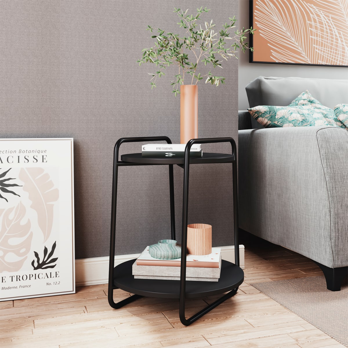Mesa de Apoyo 60x54 Milan - Negro