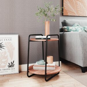 Mesa de Apoyo 60x54 Milan - Negro / Castaño