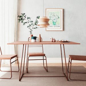 Mesa 135x90 Nova - Oro Envejecido / Castaño