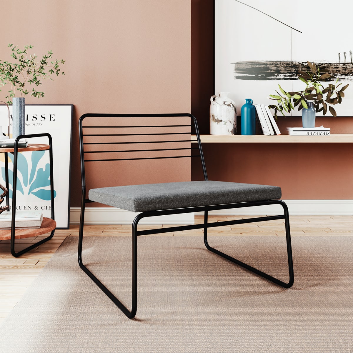 Poltrona Bermont - Negro / Gris