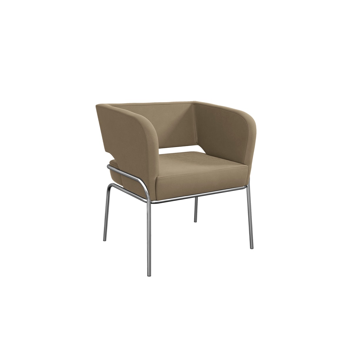 Poltrona Urbana - Cromado / Beige - Imagen 2
