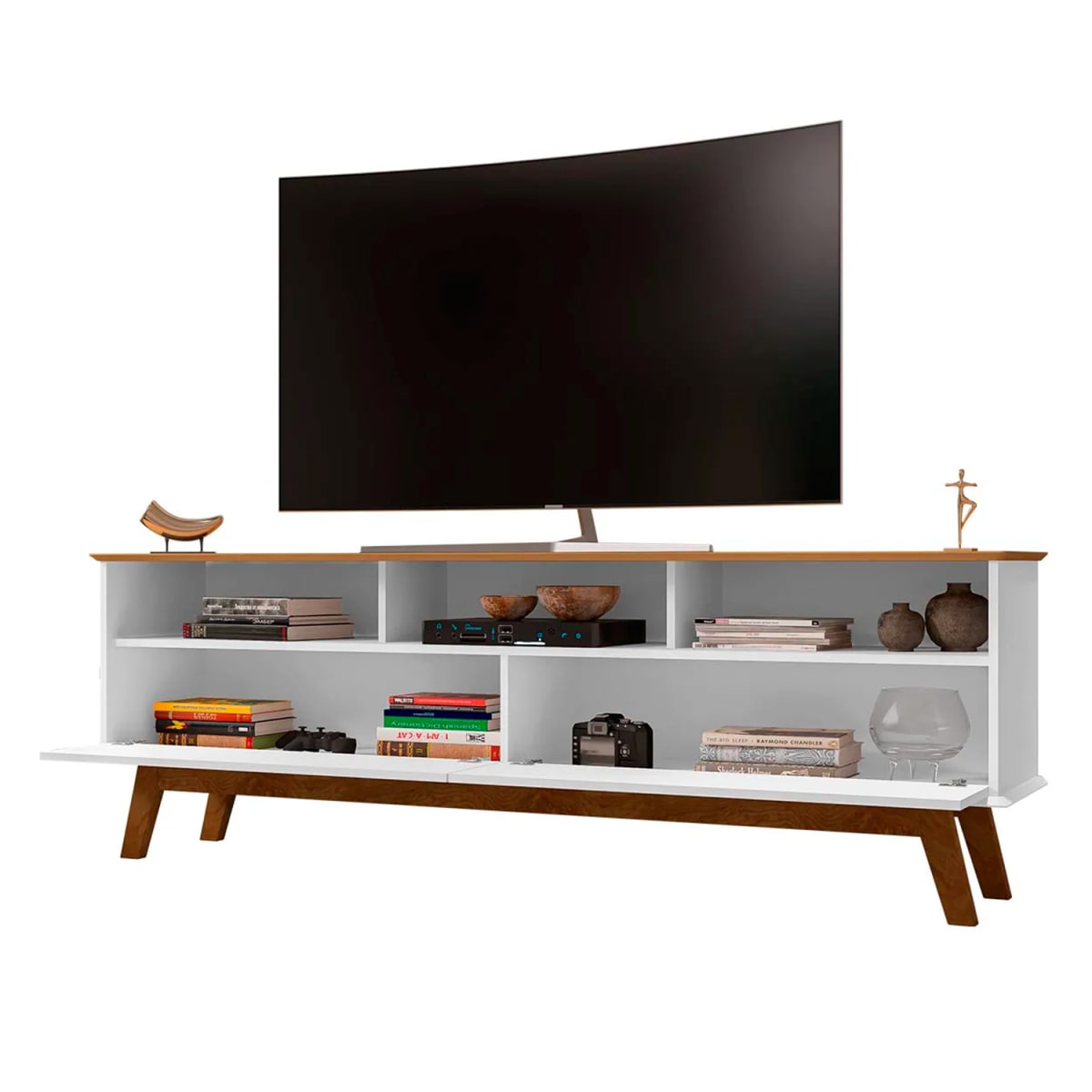 Rack Tv 65" Elegant - Canela / Blanco - Imagen 3