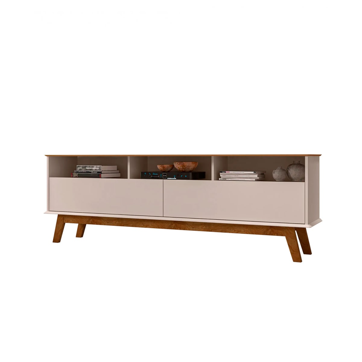Rack Tv 65" Elegant - Canela / Blanco Invierno - Imagen 2