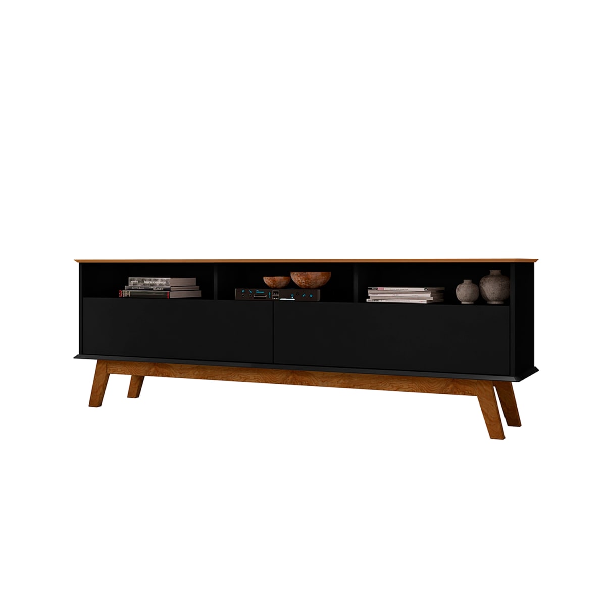Rack Tv 65" Elegant - Canela / Negro - Imagen 2