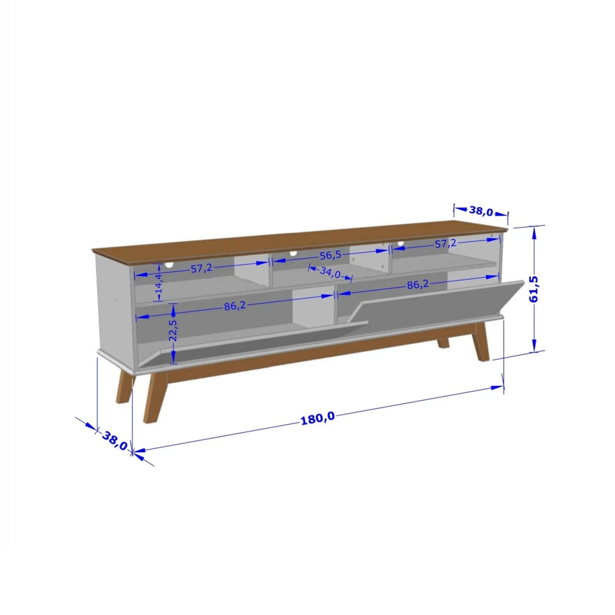 Rack Tv 65" Elegant - Canela / Negro - Imagen 4