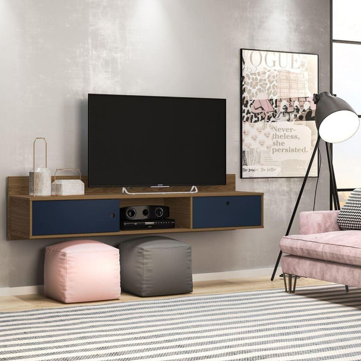 Rack Tv 70" Renna - Azul Navy