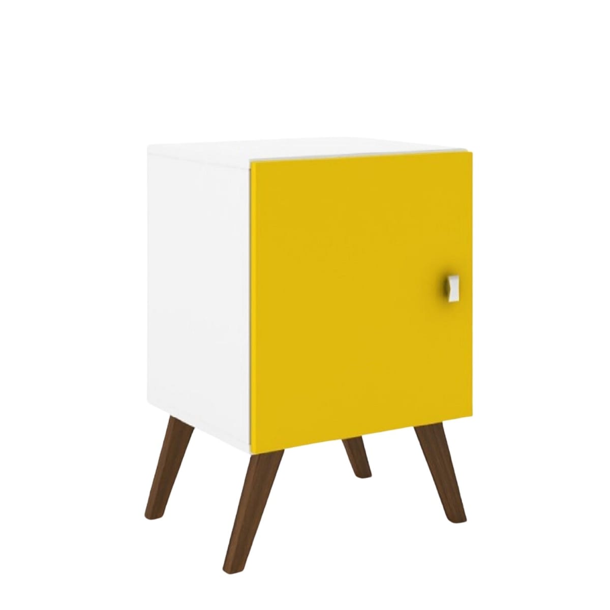 Velador Retro Con Puerta - Blanco / Amarillo - Imagen 2
