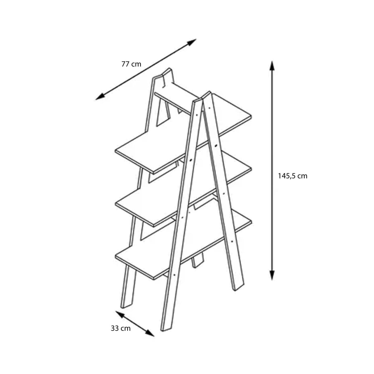 Repisa Vintage 3 Niveles - Blanco / Negro - Imagen 3