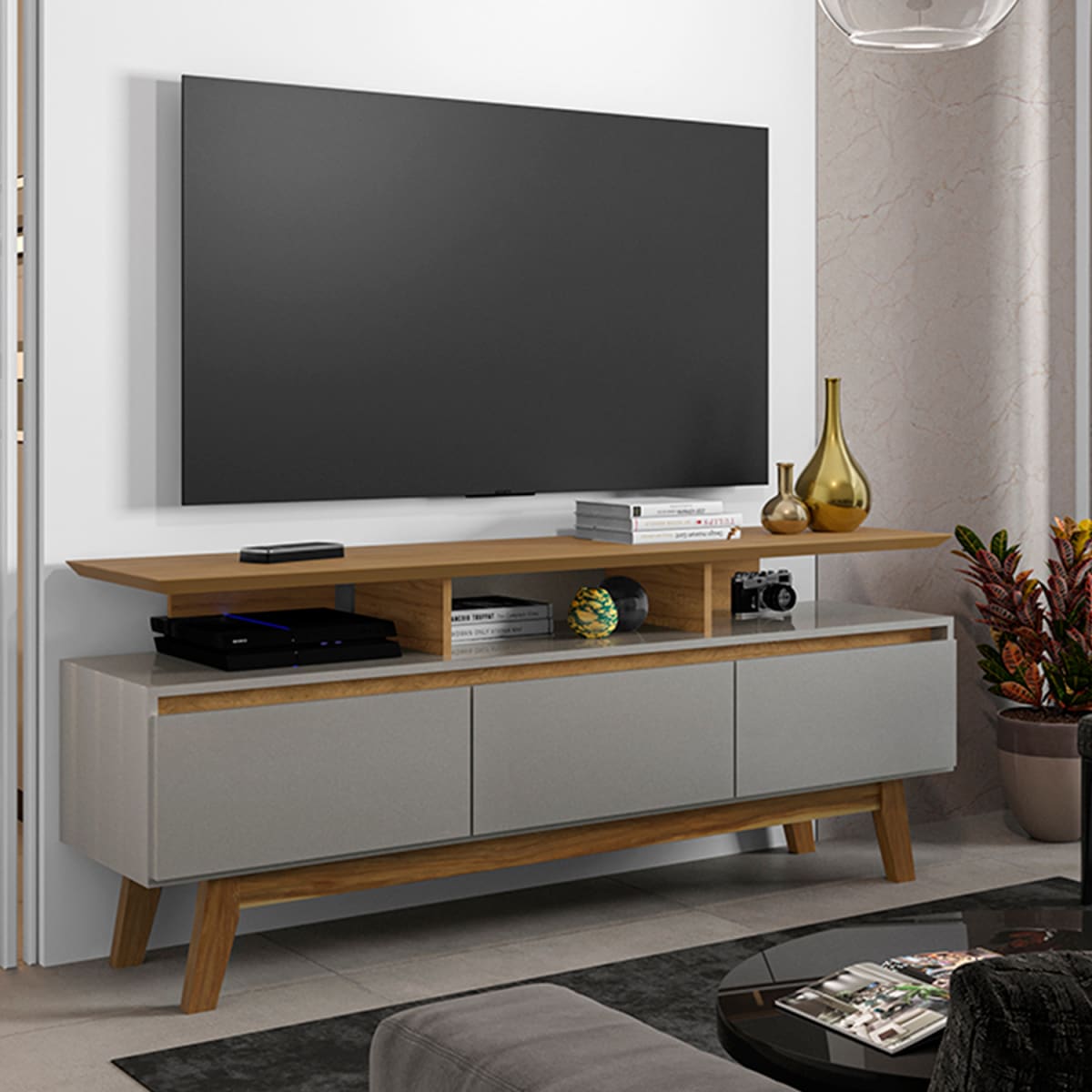 Rack Tv 60" Rubí - Canela / Titanium