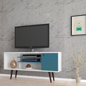 Rack TV 55" Safira - Blanco / Azul