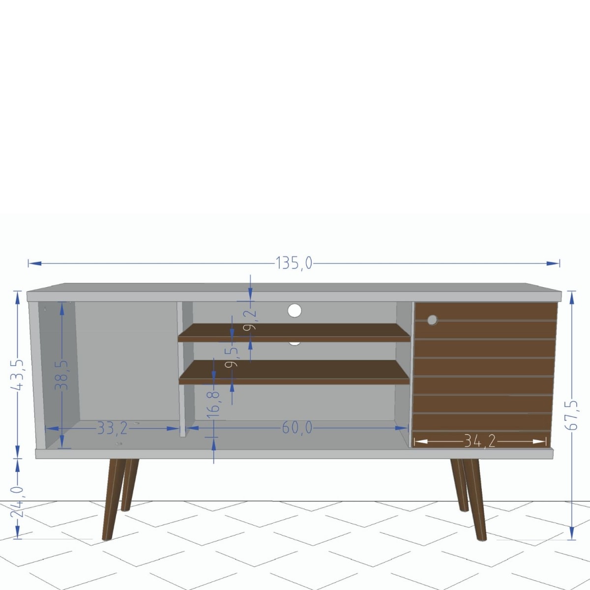 Rack TV 55" Safira - Titanium - Imagen 3