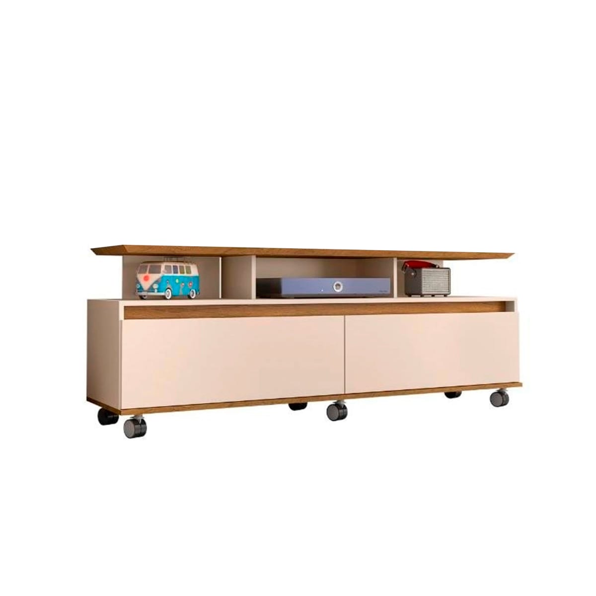 Rack Tv 60" Texas - Canela / Blanco Invierno - Imagen 2