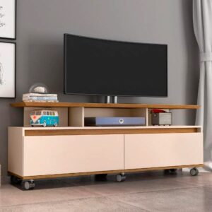Rack Tv 60" Texas - Canela / Blanco Invierno