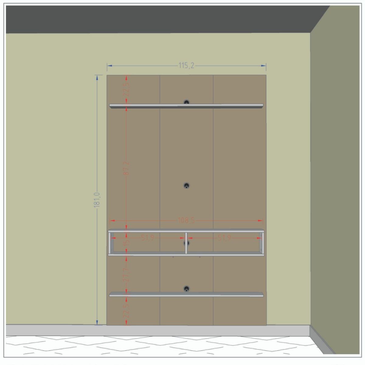 Panel Rack Tv 47" Vega - Negro - Imagen 3